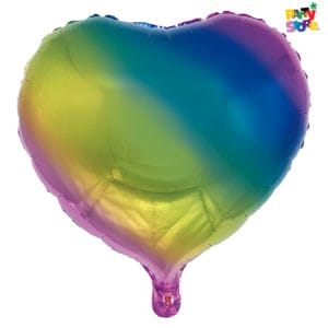 GLOBO METALIZADO FORMAS CORAZON MULTICOLOR 45cm APTO HELIO