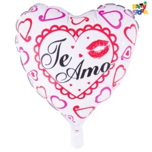 GLOBO METALIZADO CORAZON TE AMO 49 x 46cm APTO HELIO
