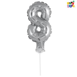 MINI GLOBO METALIZADO NUMERO 8