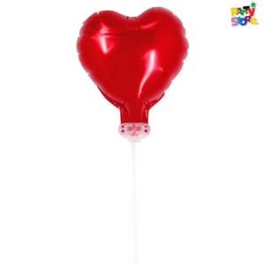 MINI GLOBO METALIZADO CORAZON ROJO