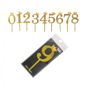 TOPPERS CAKE NUMEROS CON CORONA DORADOS