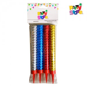 VELA BENGALA HOLOGRÁFICA 12cm Bolsa x 4un