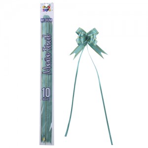 MOÑO FACIL MEDIANO VERDE BORDE DORADO x 10un.