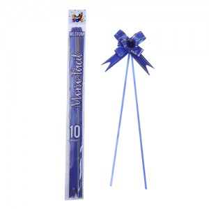 MOÑO FACIL MEDIANO AZUL BORDE DORADO x 10un.