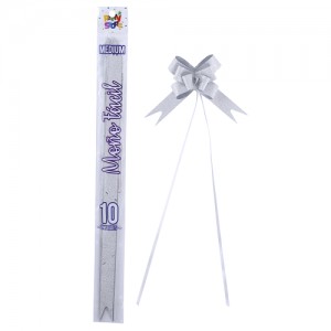 MOÑO FACIL MEDIANO PLATEADO GLITTER x 10un.