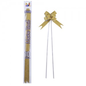 MOÑO FACIL MEDIANO DORADO GLITTER x 10un.