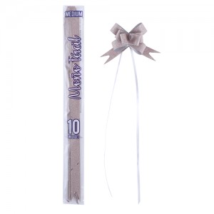 MOÑO FACIL MEDIANO ROSA GOLD GLITTER x 10un.