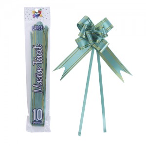 MOÑO FACIL GRANDE VERDE BORDE DORADO x 10un.