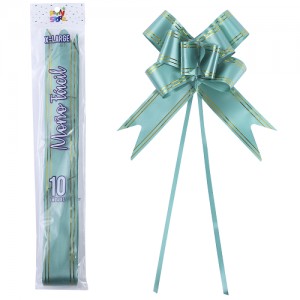 MOÑO FACIL GIGANTE VERDE BORDE DORADO x 10un.