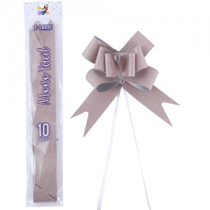 MOÑO FACIL GIGANTE ROSA GOLD GLITTER x 10un.