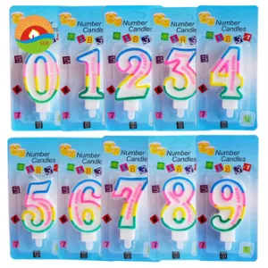 VELAS CON FORMAS DE NUMERO MULTICOLOR