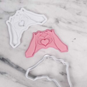 Molde (Sello) Plástico para Estampado Multicapa Manos Corazon F002