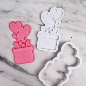 Molde (Sello) Plástico para Estampado Multicapa Planta Corazones F007