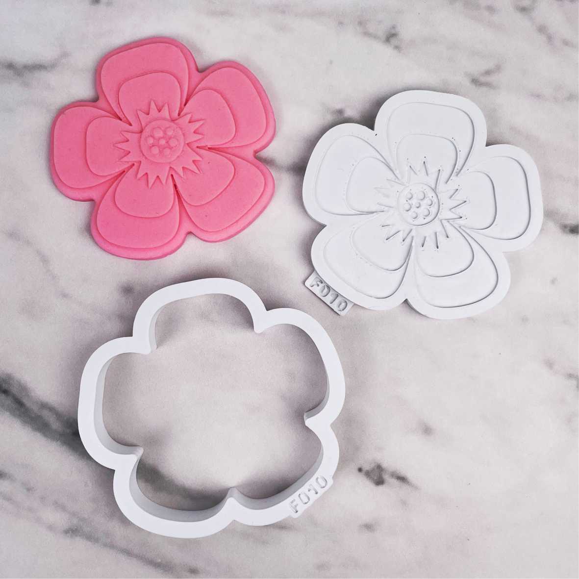 Molde (Sello) Plástico para Estampado Multicapa Flor F010