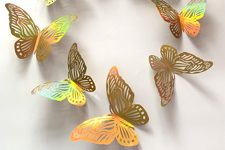 PACK 12 MARIPOSAS DECORATIVAS CALADAS TOPPER - Imagen 3