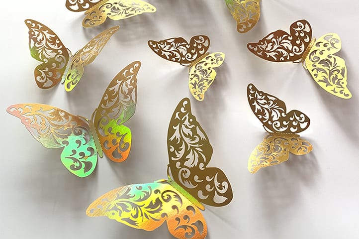 PACK 12 MARIPOSAS DECORATIVAS CALADAS TOPPER