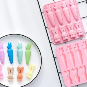 MOLDE SILICONA 4 ZANAHORIAS 4 CONEJOS