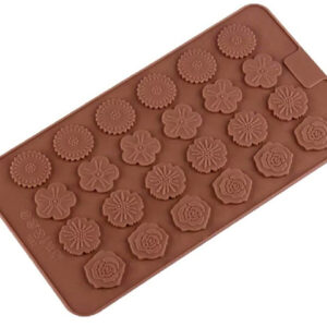 MOLDE SILICONA BOMBONES 24 FLORCITAS CHATAS (LIS)