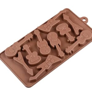MOLDE SILICONA 10 BOMBONES GUITARRAS
