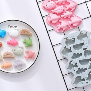 MOLDE SILICONA 12 ANIMALES MARINOS