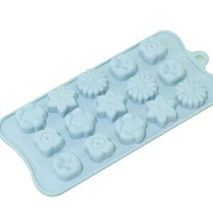 MOLDE SILICONA p/15 BOMBONES FLORES DISTINTAS