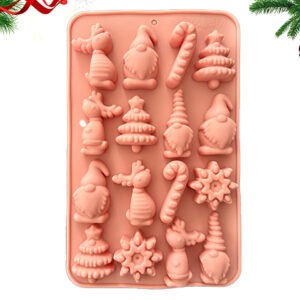 MOLDE SILICONA 16 MINI FIGURAS NAVIDAD