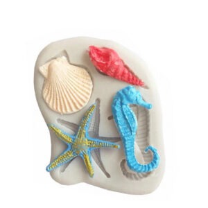 MOLDE SILICONA 4 ANIMALES MARINOS