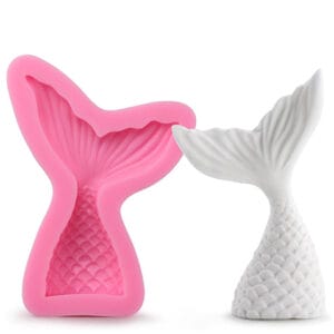 MOLDE SILICONA ROSA COLA SIRENA CHICA