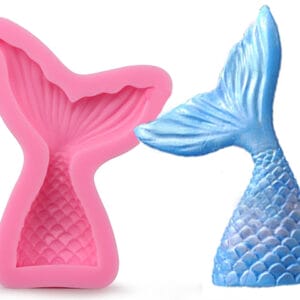 MOLDE SILICONA ROSA COLA SIRENA GRANDE