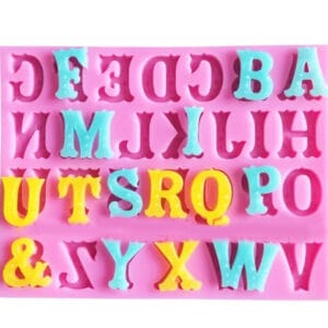 MOLDE SILICONA LETRAS DECORADAS SERIF