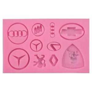 MOLDE SILICONA 9 MARCAS DE AUTOS