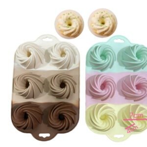 MOLDE SILICONA TRICOLOR 6 SAVARIN REMOLINOS