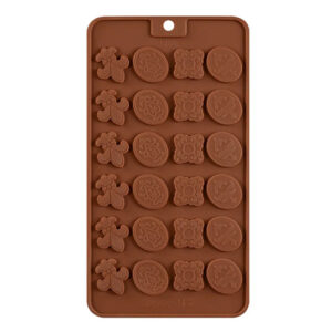 MOLDE SILICONA 24 BOMBONES SLIM VINTAGE FLOR DE LIS