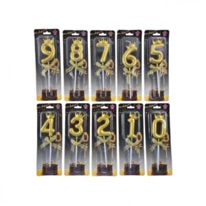 VELAS NUMEROS CON CORONA DORADAS