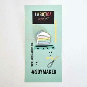 Pins Metalico Porcion Torta Pastel Deco Celeste - LA BOTICA