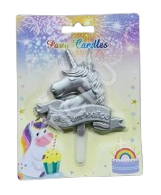 Vela Unicornio Plateado