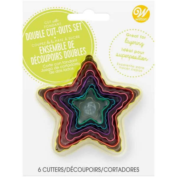 Set X 6 Cortantes - Bordes Lizos Y Rizados - Estrellas (Wilton) - Imagen 7