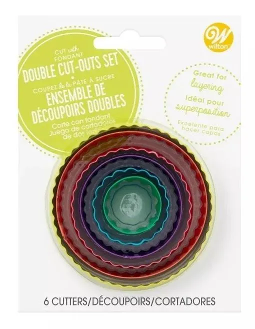 Set X 6 Cortantes - Bordes Lizos Y Rizados - Redondos (Wilton) - Imagen 3