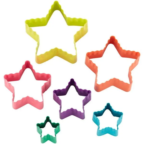 Set X 6 Cortantes - Bordes Lizos Y Rizados - Estrellas (Wilton) - Imagen 2