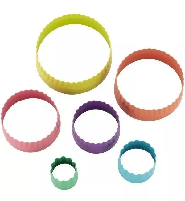 Set X 6 Cortantes - Bordes Lizos Y Rizados - Redondos (Wilton) - Imagen 2