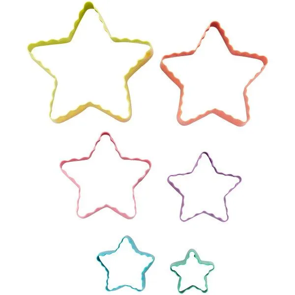 Set X 6 Cortantes - Bordes Lizos Y Rizados - Estrellas (Wilton) - Imagen 4