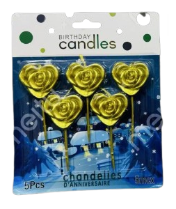 Velas de Flor Dorada x5un